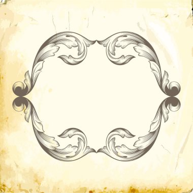 Tasarım için vintage elementlerin vektör barok 'u. 