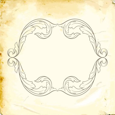 Tasarım için vintage elementlerin vektör barok 'u. 