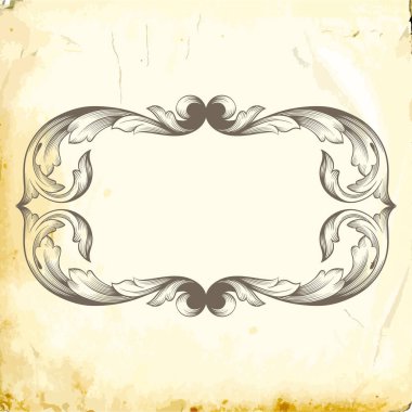 Tasarım için vintage elementlerin vektör barok 'u. 