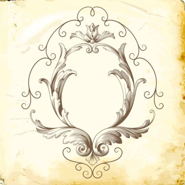 Tasarım için vintage elementlerin vektör barok 'u. 