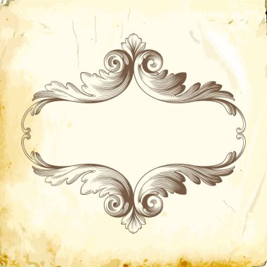 Tasarım için vintage elementlerin vektör barok 'u. 