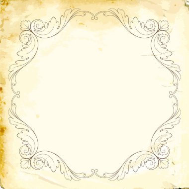 Tasarım için vintage elementlerin vektör barok 'u. 