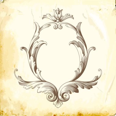 Tasarım için vintage elementlerin vektör barok 'u. 