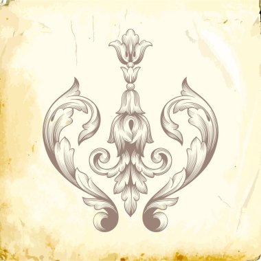 Tasarım için vintage elementlerin vektör barok 'u. 