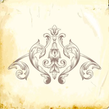 Tasarım için vintage elementlerin vektör barok 'u. 