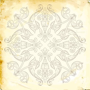 Tasarım için vintage elementlerin vektör barok 'u. 