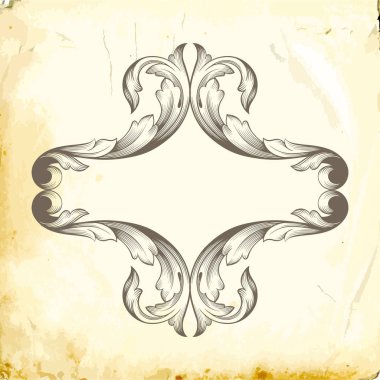 Tasarım için vintage elementlerin vektör barok 'u. 