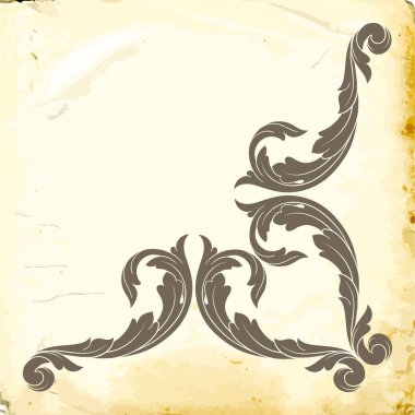 Tasarım için vintage elementlerin vektör barok 'u. 