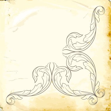 Tasarım için vintage elementlerin vektör barok 'u. 