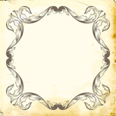 Tasarım için vintage elementlerin vektör barok 'u. 