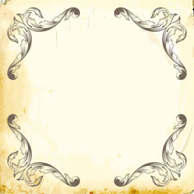 Tasarım için vintage elementlerin vektör barok 'u. 