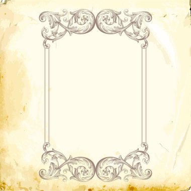 Tasarım için vintage elementlerin vektör barok 'u. 