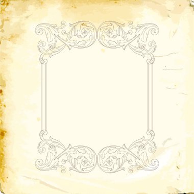 Tasarım için vintage elementlerin vektör barok 'u. 