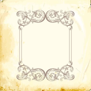 Tasarım için vintage elementlerin vektör barok 'u. 