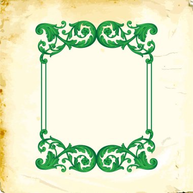 Tasarım için vintage elementlerin vektör barok 'u. 