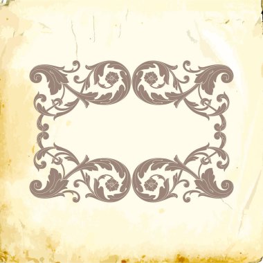 Tasarım için vintage elementlerin vektör barok 'u. 