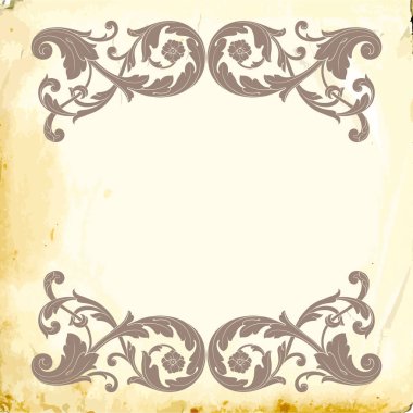 Tasarım için vintage elementlerin vektör barok 'u. 