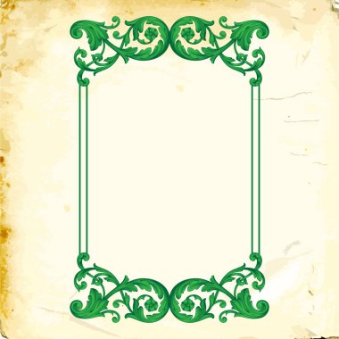 Tasarım için vintage elementlerin vektör barok 'u. 