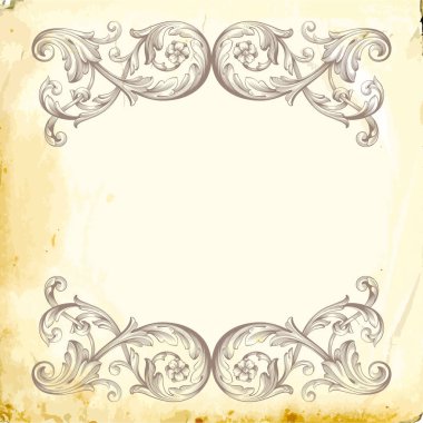Tasarım için vintage elementlerin vektör barok 'u. 