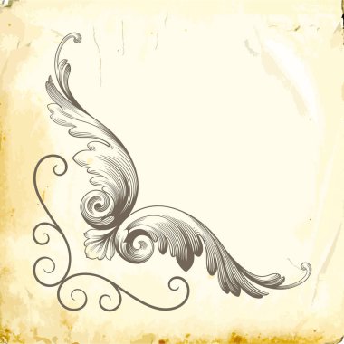 Tasarım için vintage elementlerin vektör barok 'u. 