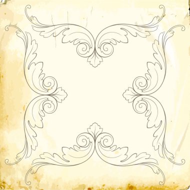 Tasarım için vintage elementlerin vektör barok 'u. 