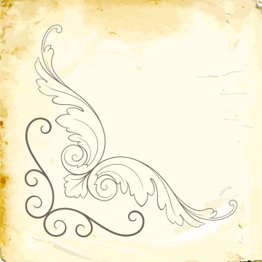 Tasarım için vintage elementlerin vektör barok 'u. 