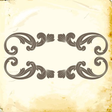 Tasarım için vintage elementlerin vektör barok 'u. 