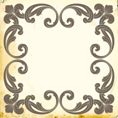 Tasarım için vintage elementlerin vektör barok 'u. 