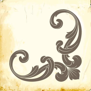 Tasarım için vintage elementlerin vektör barok 'u. 