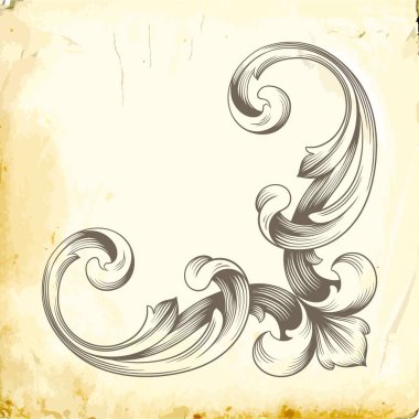 Tasarım için vintage elementlerin vektör barok 'u. 