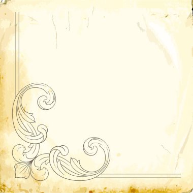 Tasarım için vintage elementlerin vektör barok 'u. 