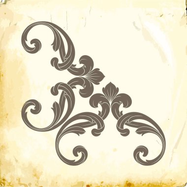 Tasarım için vintage elementlerin vektör barok 'u. 