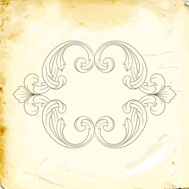 Tasarım için vintage elementlerin vektör barok 'u. 