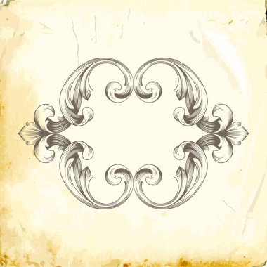 Tasarım için vintage elementlerin vektör barok 'u. 