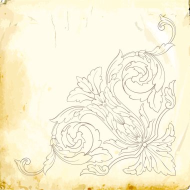 Tasarım için vintage elementlerin vektör barok 'u. 