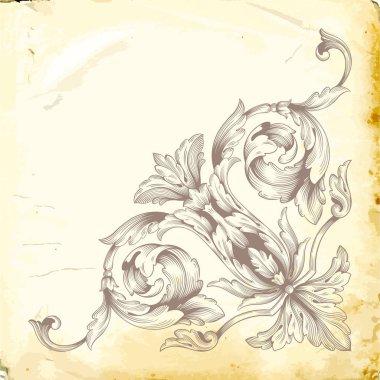 Tasarım için vintage elementlerin vektör barok 'u. 