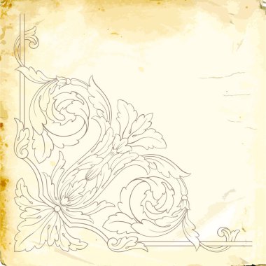 Tasarım için vintage elementlerin vektör barok 'u. 