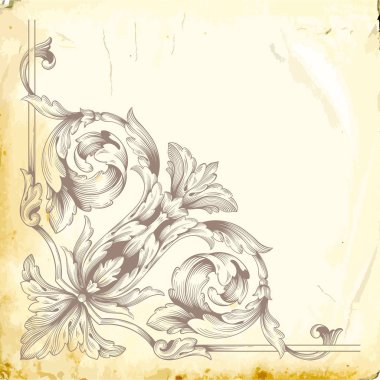 Tasarım için vintage elementlerin vektör barok 'u. 