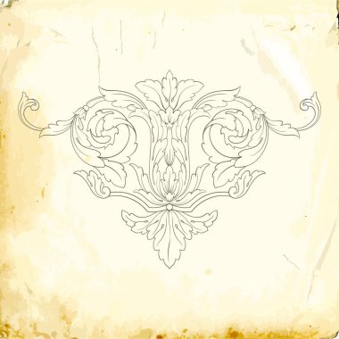 Tasarım için vintage elementlerin vektör barok 'u. 