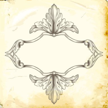 Tasarım için vintage elementlerin vektör barok 'u. 