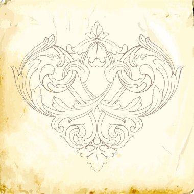 Tasarım için vintage elementlerin vektör barok 'u. 