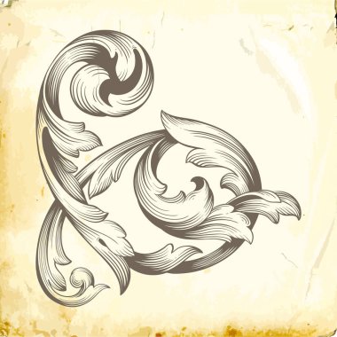 Tasarım için vintage elementlerin vektör barok 'u. 