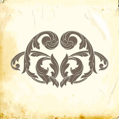 Tasarım için vintage elementlerin vektör barok 'u. 