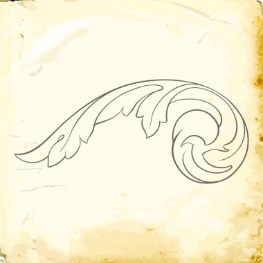 Tasarım için vintage elementlerin vektör barok 'u. 