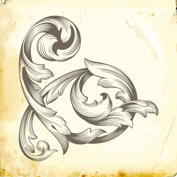 Tasarım için vintage elementlerin vektör barok 'u. 