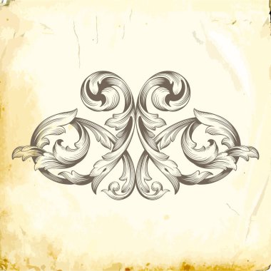 Tasarım için vintage elementlerin vektör barok 'u. 