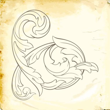 Tasarım için vintage elementlerin vektör barok 'u. 