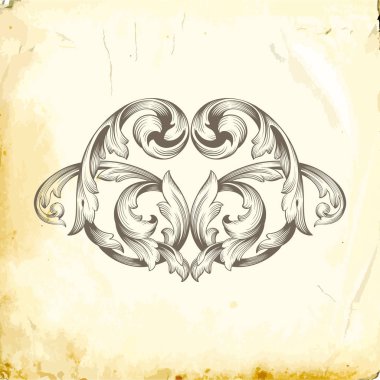 Tasarım için vintage elementlerin vektör barok 'u. 