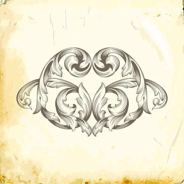 Tasarım için vintage elementlerin vektör barok 'u. 