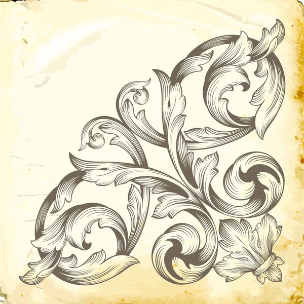 Tasarım için vintage elementlerin vektör barok 'u. 